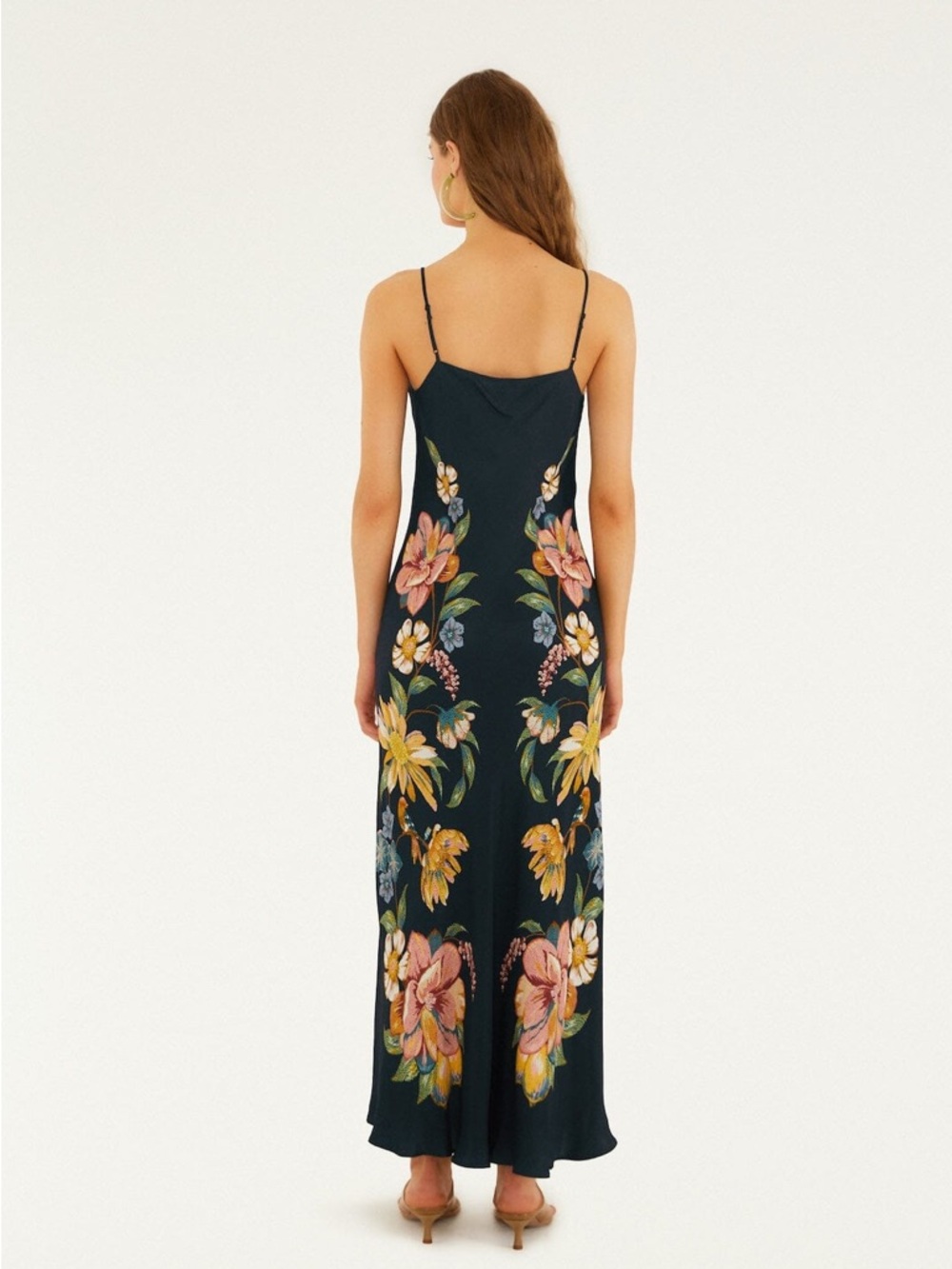 FARM Rio Dark Blue Maira Floral Lenzing™ Ecovero™ Viscose Maxi Dress Size XS NWT - Picture 4 of 16